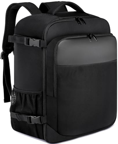 Handgepäck 45x36x20cm für EasyJet 30L Klein Reiserucksack für Flugzeug Unter Sitzplatz Tasche Laptop Rucksack 15.6 Zoll mit USB Ladeanschluss Handgepäck Rucksack für Business Schule Reise, Schwarz