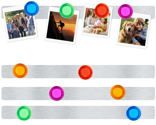4 Stück Magnettafeln Memotafel Selbstklebend,Magnetleisten Fotowand Büro Pinnwand mit 10 Starke Magnete für küche, kühlschrank, Büro, Wohnung, Kalender, Fotos, Papiere
