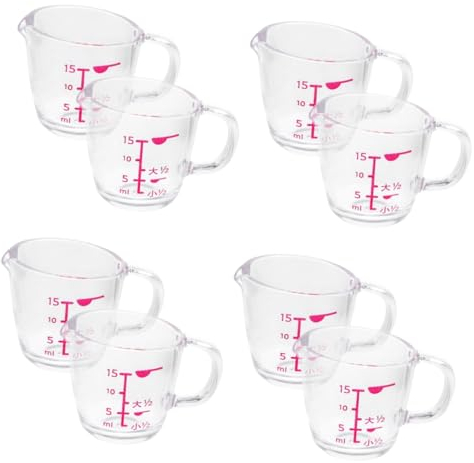 Alipis 8 Pièces tasse à mesurer graduée tasses à café metre gobelet capacité gobelet gradué ménager tasses à mesurer liquides récipient doseur récipient à lait avec échelle Coupe