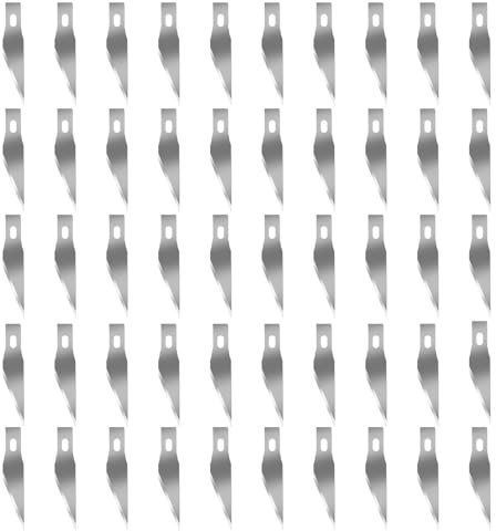 Lot de 50 lames de couteau pour loisirs créatifs, 11 couteaux exacts, pointe fine, lames de rechange de précision pour travaux manuels, papier peint, modélisme, scrapbooking, pochoir