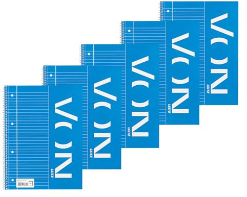 VON Leitz Collegeblock A4 liniert & Doppelrand, 5er Pack, Lin. 27, 45750001