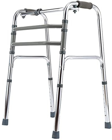Gehgestell aus Aluminium, zusammenklappbar, leicht, für ältere, behinderte oder verletzte Menschen, Ständer, gepolsterte Armlehnen, 8-fach höhenverstellbar, leichtes Gehgestell