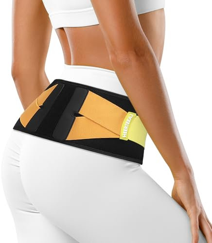 HEERTEEAJ Ceinture de soutien d'articulation sacro-iliaque pour bassin, hanche, articulations SI, sciatique, ceinture de soutien pour le bas du dos, ceinture rotative, antidérapante à 360°.