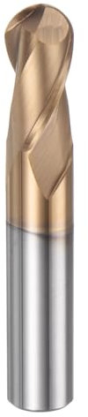 sourcing map Ball Nose End Mill 2 Flute 0.5 Diameter 0.5 Shank Tungsten Carbide Spiral CNC Router Bits 1 Cutting Length Single End Ball Cutting Tool for Carving Engraving Grinding
