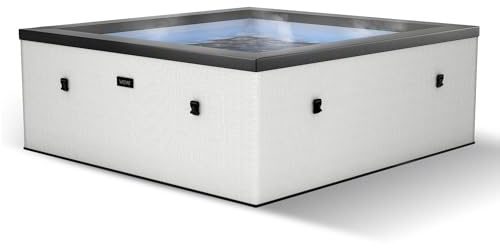 Wave Eco Foam SPA | SPA portátil al Aire Libre con Calentamiento rápido | Material de PVC Duradero | Fácil configuración (Garda, Guijarro Blanco | 6 Personas)