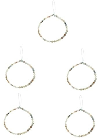 Mikikit 5pcs Stylish Cellphone Hanging Rope Agate Beads Lanyard Phone Wrist Strap Beaded Lanyard for Mobile