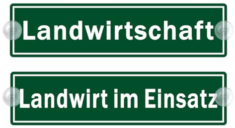 2er Saugnapfschild Set - Landwirt im Einsatz Schild für Auto mit Saugnapf - Landwirtschaft Autoschild aus Acrylschild - Geschenke für Landwirt Windschutzscheibe 50x200mm