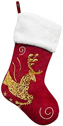 Weihnachtsstrumpf, 43,2 cm, Plüsch, Süßigkeitentüte für Baum, Familie, Urlaub, Weihnachtsfeier, Dekorationen