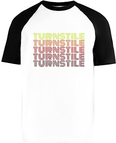 Luxogo Turnstile Vintage Unisexe Blanc Baseball T-Shirt Homme Femme Manches Courtes Baseball T-Shirt Short Sleeves