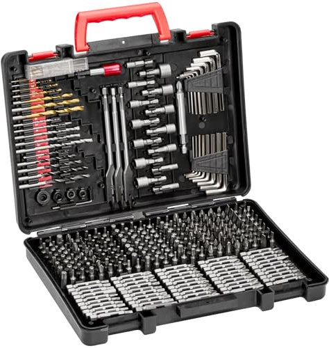 VEVOR Bohrer- und Bit-Set für Bohrmaschine, Schraubendreher, 318-teilig, Set mit Bohrern und Schraubendreher-Bits, Set zum Bohren und Schrauben von Holz, Metall, mit Transporttasche, Basteln