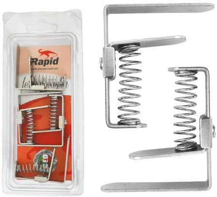 Evotrade Fermatovaglia per Tavolo con Molla a Spirale Made in Italy in Acciaio di Alta qualità per Tavoli da Interno ed Esterno Kit 4 Pezzi (50x15x40)