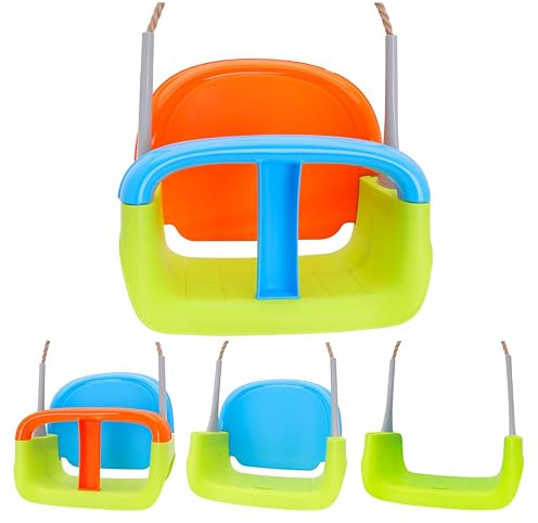 Toyland® 3-in-1 Seggiolino per altalena per bambini con corda regolabile - Parco giochi, struttura per arrampicata, set da gioco e accessori per alberi - Età 2+