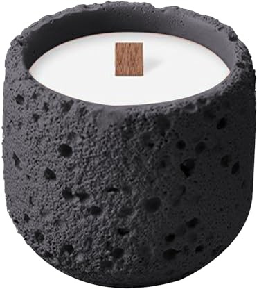Kerzenhalter, Leere Vase für Kerzen aus Beton - natürlicher hitzebeständiger Behälter ohne Flamme für Innen und Außen Haus Wohnzimmer Esszimmer Hochzeit