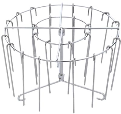 Jlkegfdf Brochettes de friteuse à air – Support à viande en acier inoxydable, bâtons verticaux de cuisson, barbecue, poulet, viande, bacon, broche pour griller, rôtir des accessoires