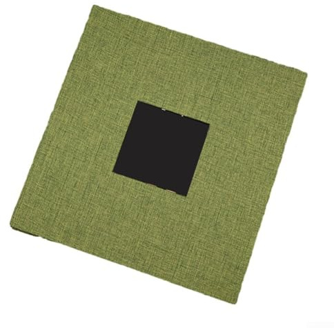 Album fotografico realizzato a mano con copertina in tessuto laminato e 20 per francobolli o foto, copertina personalizzabile per collezionisti e custodi dei ricordi (verde)