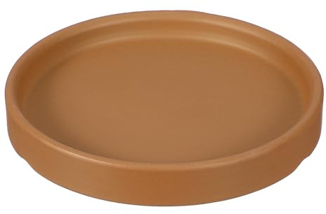 YELARXI Sottovaso rotondo in ceramica da 11,4 cm, per piante e fiori, adatto per esterni, interni, giardino, piantare, acqua, fiori, caffè, arancione scuro