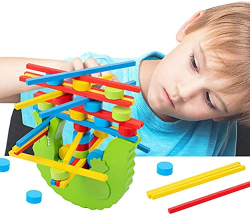 Bunte Tier-Balance-Block-Brettspiele, Spielzeug für, Pädagogisches Holz-Stapelspiel