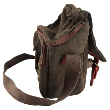 Akozon Canvas Vintage Kameraväska Single Shoulder Crossbody Coffee Kompatibel med för DSLR Spegellös Kamera och Lins