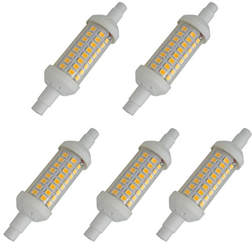 Aoxdi 5 Stück R7s LED Leuchtmittel Strahler 78mm 5 Watt, Warmweiß | 64 SMD 2835 LED Lampen Halogen Standleuchte, AC220-240V
