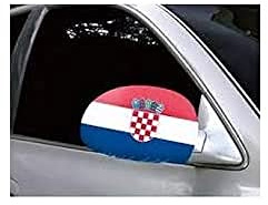 AZ FLAG Spiegelflagge Kroatien 30x20 cm Polyester-Spandex Spiegel | Für außen Kroatische Spiegelüberzug Hrvatska elastisches Gewebe mit verstärkten Kanten mit Seitenspiegel