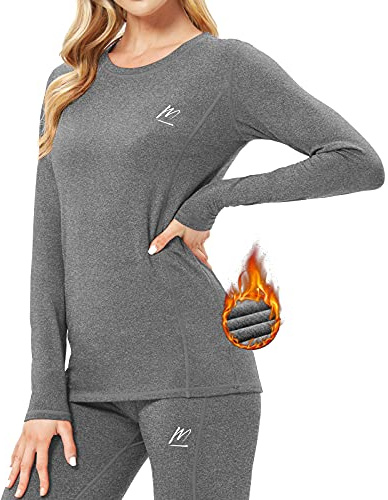 MeetHoo Conjunto Térmico Mujer Ropa Interior Termica Conjunto Camisetas Manga Larga + Pantalones Interiores Termicos Mujer Invierno Deporte para Esqui