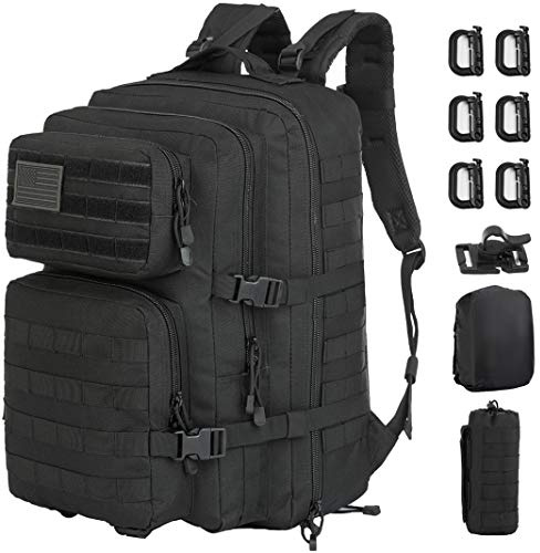 GZ XINXING Mochila táctica militar del ejército de 3 días, mochila de asalto Molle para hombre, Negro1, L, Mochilas de mochila