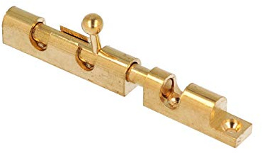 Mobila RS01202 - Catenaccio a cannone con contropiastra, ottone lucido, 100 mm.