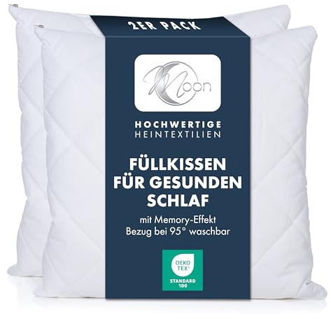 Moon - 2er Pack Füllkissen Viscoschaum Flocken - extra fest mit 480g - Sofakissen mit Memory-Effekt - 95° waschbar (45x45 cm)