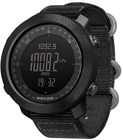Montre de sport numérique pour homme et femme, montre de sport militaire avec affichage LED, alarme, altimètre, baromètre, boussole, étanche
