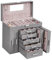 ANWBROAD Riesige Schmuckschatulle Schmuck Organizer Case 6 Ebenen 40 Haken Display Aufbewahrungshalter mit Schloss Spiegel Mädchen Schmuckschatulle Ohrringe Ringe Halsketten Armbänder JJB018H