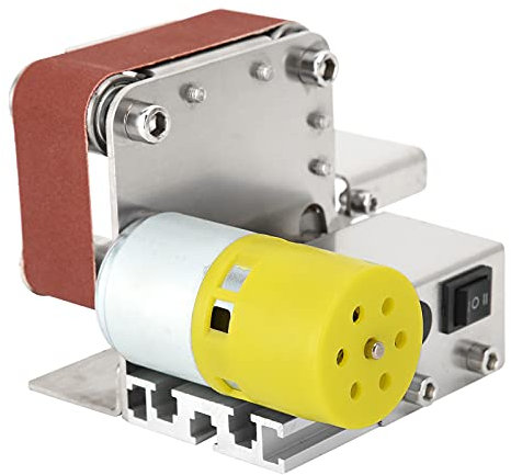 Electric Belt Sander Mini Bench Grinder Multi-Function Desktop Polishing Machine 10 Sanding Belts AC 110-240V 4500-9000 RPM (UK Plug 775 100W)