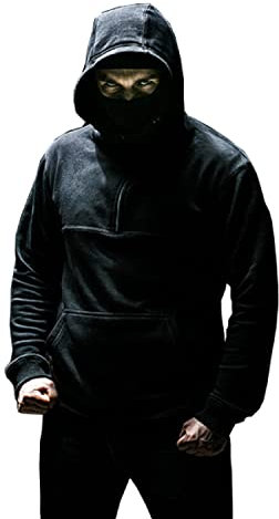 PGWEAR Herren Full Face Hoodie Frontline mit Sturmhaube in schwarz (XXL)