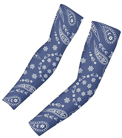 Poceacles Manicotti per braccio di raffreddamento, protezione solare UV Manicotti per braccio, unisex, per calcio, basket, guida, Boemia blu, M