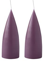 Kunstindustrien® Stumpenkerzen, Hergestellt in Dänemark, 43 Farben verfügbar, Kegel Kerze, Durchgefärbte Stumpenkerze lange Brenndauer von 15 Std., Kerzen Deko, 2 Stück, 6,5 x 16cm (Helles Heidekraut)