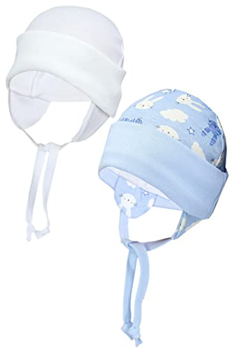 TupTam Baby Erstlingsmütze mit Ohrenklappen 2 er Pack