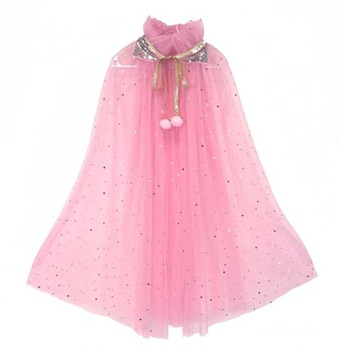 Proumhang Capa de Princesa para Niñas,Colorida Capa,Sparkling Lentejuelas Tul Fancy Dress para Halloween Carnaval