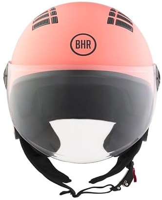 BHR Casque Demi-Jet, Casque Scooter 834 Flow, Été | Homologué ECE 22.06, Casque moto d'été avec 16 Trous de Ventilation, Idéal pour la Ville, Homme et Femme