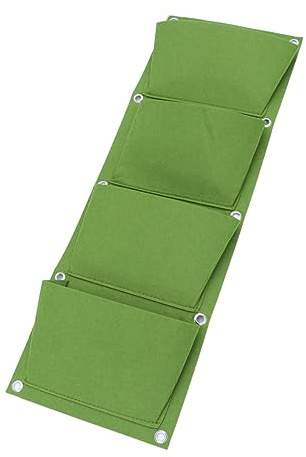 SEWOART Vertikale Pflanztasche Mit 4 Taschen Zur Wandmontage Gartenpflanzer Aus Vliesfilz Grün Speichert Wasser Für Gemüse Und Blumen Im Innen Und Außenbereich