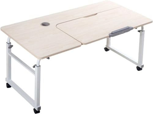 Betttisch über dem Bett, Tisch mit Rollen, über dem Bett, Schreibtisch über dem Bett, mobiler Schreibtisch, Betttisch mit Rollen, Computertisch für Bett, Überbetttisch (Größe: 100 cm, Farbe:
