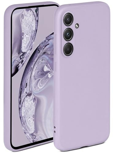 ONEFLOW Mjukt fodral för Samsung Galaxy A55 5G, silikonfodral med kameraskydd, silikonskal med ökat skydd för displayen, bakskydd, mjukt mobiltelefonfodral, syren