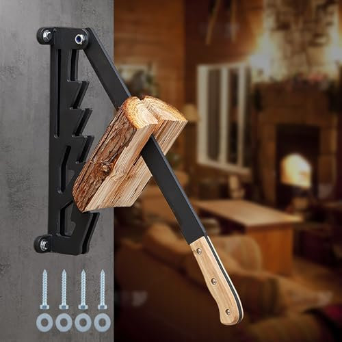 HENYEER Holzspalter Manuell, Wandhalterung Brennholzspalter Effizientes Brennholzspalten mit Wandmontage Handholzspalter Spanmesser mit langen Handgriff, Anzündholz Spalten Werkzeug für Outdoor&Indoor