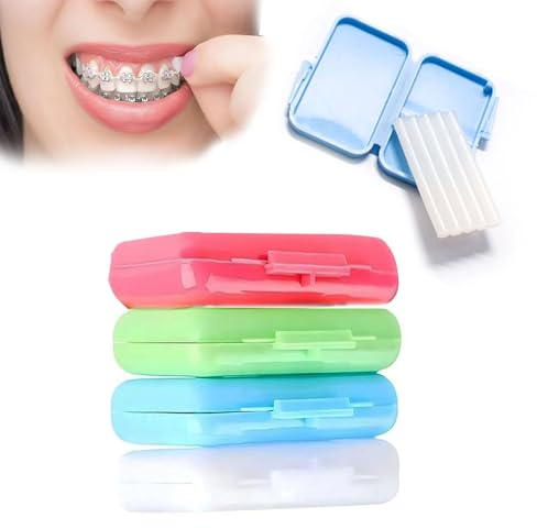 4 Kasten Zahnspangen Wachs, Kieferorthopädisches Wachs für Zahnspangen, 20 Streifen Dentalwachs für Zahnspangen zur Linderung von Reizungen Schmerzen Zahnwachs für Zahnspange (Apfelgeschmack)