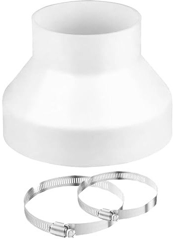 Abluftschlauch Adapter 150 mm auf 100 mm, Reduzierstück Reduzierverbinder mit 2 Edelstahl Schlauchschelle, Universal Reduzierstück klimaanlage schlauch adapter für Lüftung Rundrohr Lüftungskanal