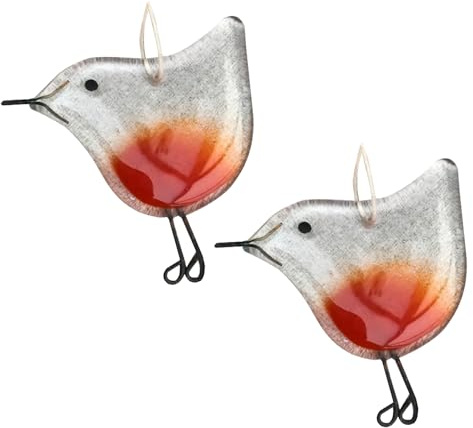 HIXNUG 2pcs Resin Christmas Tree Decorations Robin Christmas Decorations for Holiday Décor & Gifting, Robin Gem Decoration