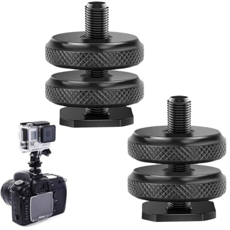 OUDQFCJ Adaptador de zapata de cámara profesional duradero de 2 piezas, placa de montaje de zapata fría para cámara, soporte para accesorios, accesorio de luz de zapata caliente.