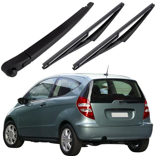Juego de limpiaparabrisas trasero para W169 | 2 limpiaparabrisas trasero de coche y 1 pieza de repuesto para limpiaparabrisas trasero compatible con Mercedes Clase A W169 2004-2012