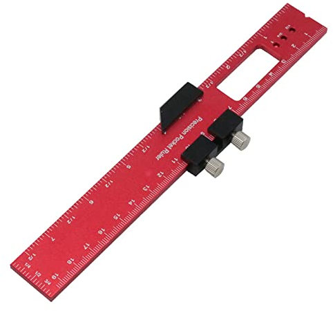 CCKUYT Lineal für die Holzbearbeitung, Präzisions-Taschenlineal, Rechenschieber aus Metall, Zoll- und metrisches T-Typ-Anreißlineal, Quadratlineal, T-Spur-Lineal