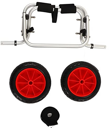 Baxnore Aluminium-Kajakwagen, verstellbarer, faltbarer Bootswagen mit 25 cm PU-Rad, robuster Kanuträger für aufblasbare Kajaks und Fischerboote