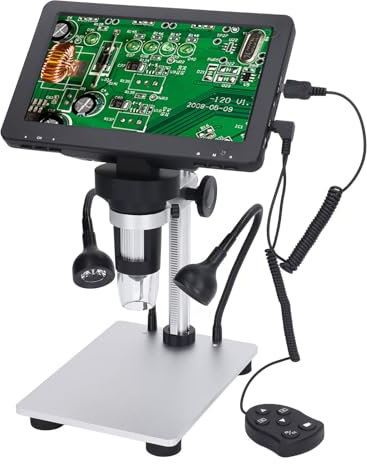 7 Tum Digital Mikroskop med HD LCD -skärm och 1200x Förstoring för Klockreparation, Utbildning och Biologisk Observation