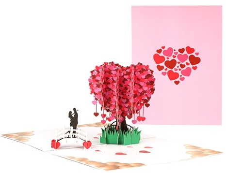 Lover Tree Pop Up Card,3D Love Greeting Card with Envelope and Note Insert,Unique Keepsake for Friends,Family,Colleagues,Graduation,Wedding or Everyday Gratitude(Lover Tree)